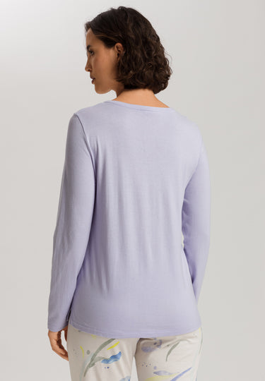 Sleep And Lounge Relaxed Round Neck Top | Purple Heather 74844-2474